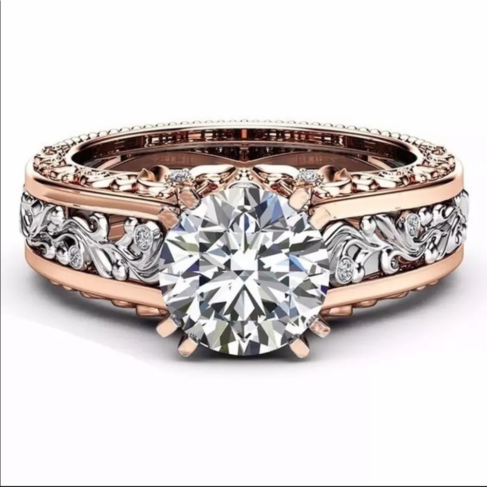 New Women’s Rose Gold Solitaire Diamond Ring - Picture 2 of 5